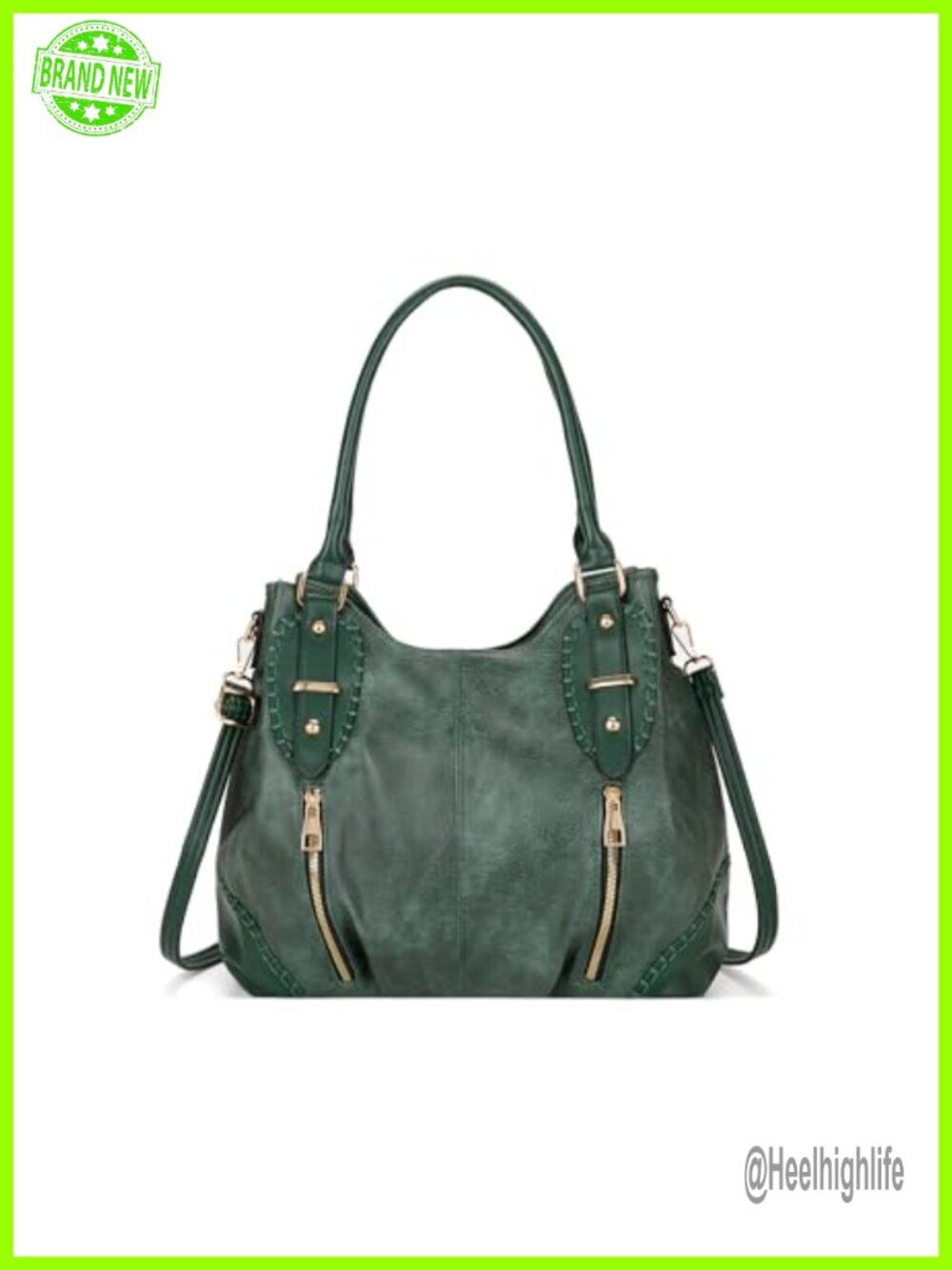 Vintage PU Leather Hobo Tote Satchel Purse with Shoulder Strap